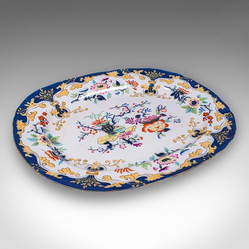 Antique Game Plate, English, Ceramic, Meat Serving Platter, Poultry, Victorian