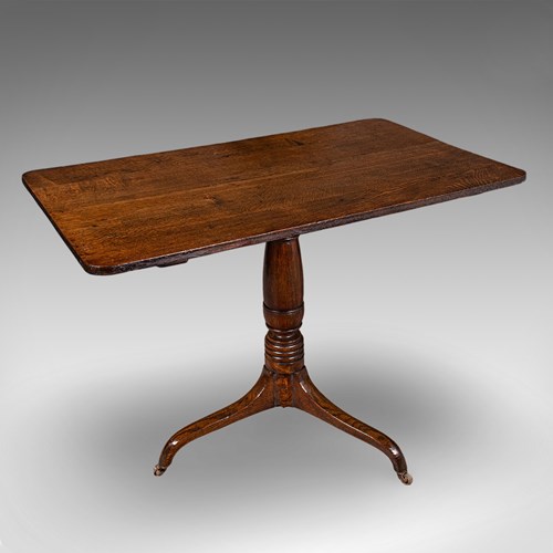 Antique Parlour Drinking Table, Scottish Oak, Tilt Top, Country House, Victorian