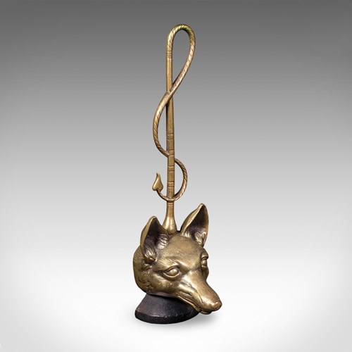 Antique Fox Head Doorstop, English, Brass, Country House Door Keeper, Circa 1920