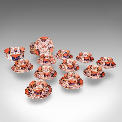 Antique 10 Person Afternoon Tea Service, English, Cup, Saucer, Bowl, Victorian