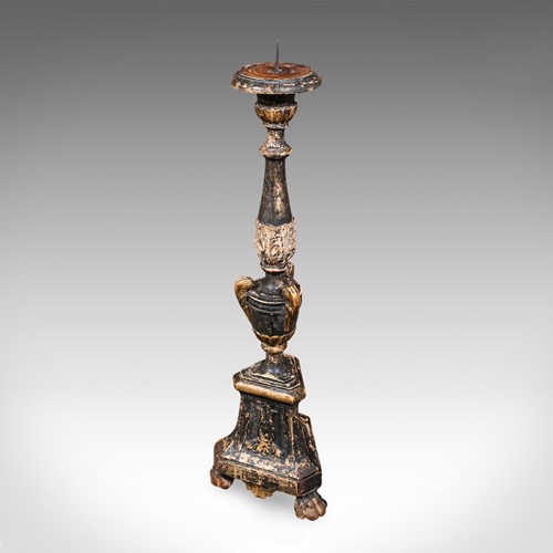 Antique Candle Pricket, English, Ebonised, Candlestick, Centrepiece, Georgian