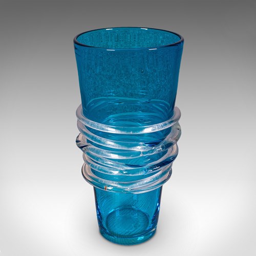 Vintage Murano Display Vase, Italian, Art Glass, Flower Sleeve, Decorative Pot