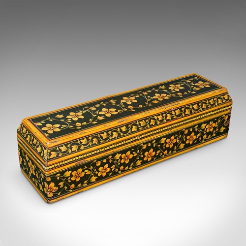 Antique Calligrapher's Quill Box, Austrian, Hand Painted, Pen Case, Edwardian