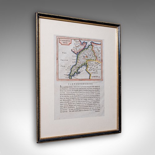 Antique Dual Sided Carnarvonshire Map, Atlas Excerpt, North Wales, Cartography