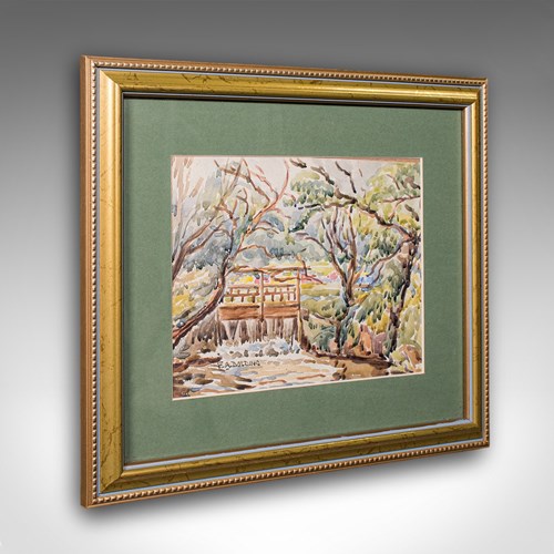 Vintage Watercolour Painting, Isle Of Wight, English School, Framed Art, Dolding