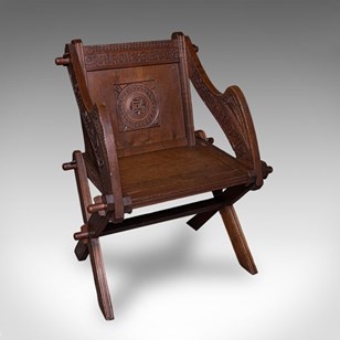 Antique Inscribed Glastonbury Chair...