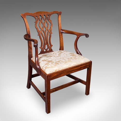 Antique Gentleman's Elbow Chair, English, Morning Room Seat, Georgian, C.1800