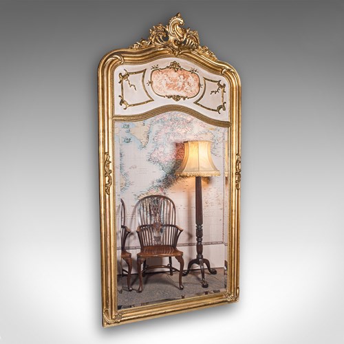 Large Vintage Pier Mirror, French Giltwood, Rocaille, Louis XV Revival, Art Deco
