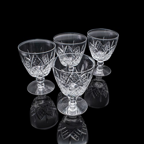 Set Of 4 Vintage Gin & Tonic Glasses, English, Crystal Goblet, Claret, C.1930