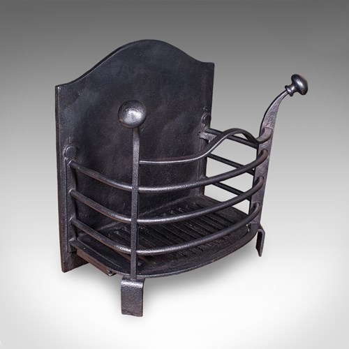 Small Antique Fire Grate, English, Cast Iron, Free Standing Fireplace, Victorian