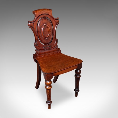 Antique Shield Back Hall Chair, Scottish, Walnut Reception Seat, Side, Victorian
