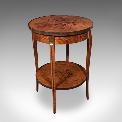 Antique Two Tier Occasional Table, French, Kingwood, Lamp, Jardiniere, Edwardian