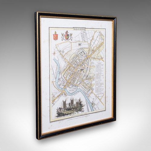 Antique City Of Exeter Map, English, Framed, Atlas Excerpt, Georgian, Circa 1805