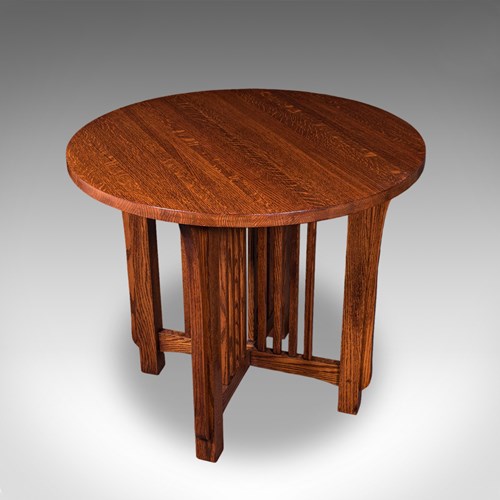 Vintage Cotswold School Centre Table, English, Oak, Occasional, Mission Style