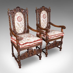 Pair Of Antique Charles II Revival ...