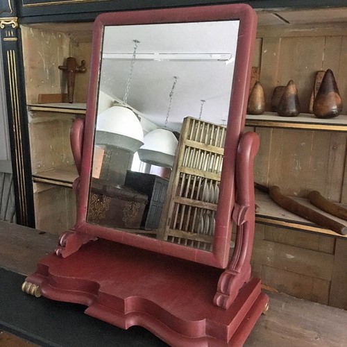 19thC. painted and gilded toilet dressing mirror