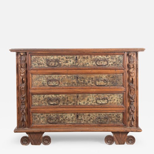 Early 17Th Century Ligurian Faded Walnut Commode