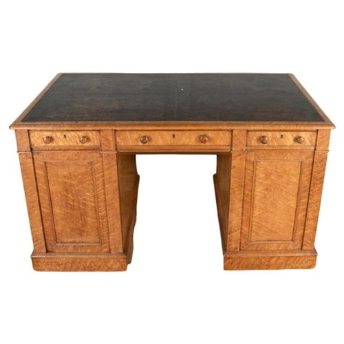 19Th Century English Birds-Eye Maple Desk