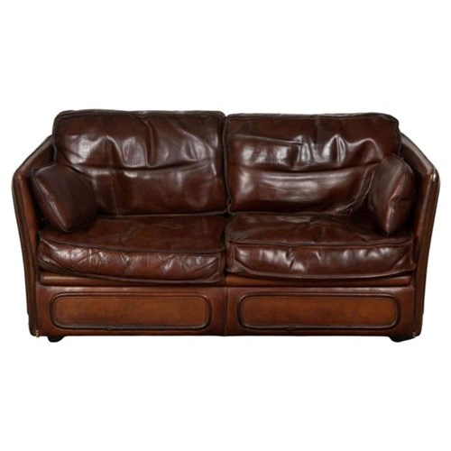 20Th Century Roche Bobois Saddle Leather Sofa After Hermes