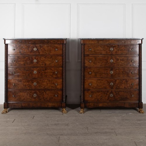 Pair Of 19Th Century Walnut Commodes