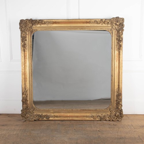 Large 19Th Century English Gilt Mirror