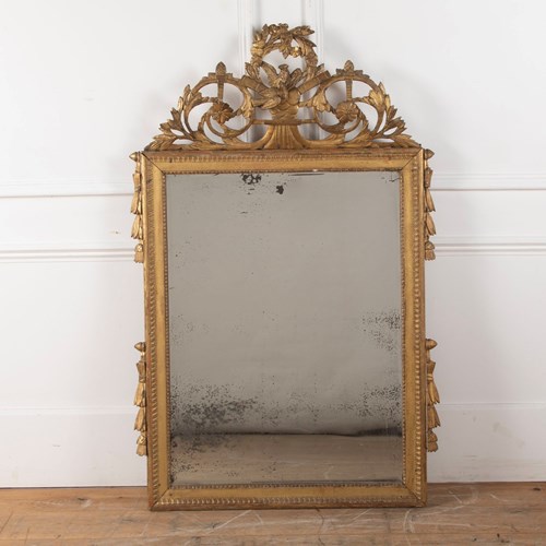 Large 18Th Century Louis XVI Period Giltwood Marriage Mirror