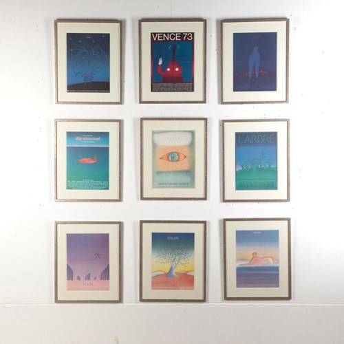 Collection Of Nine 20Th Century Jean-Michel Folon Prints