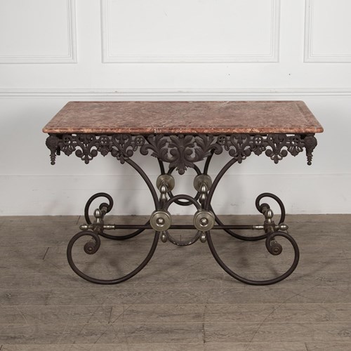 19Th Century French Cast Iron Patisserie Table