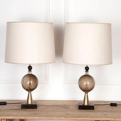 Pair Of 20Th Century Murano Glass Table Lamps