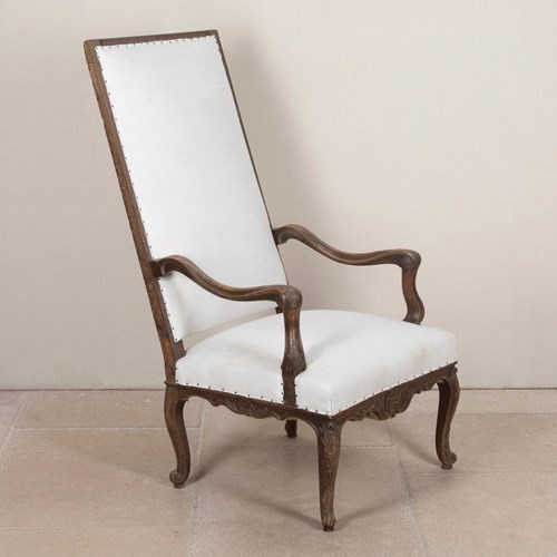 18Th Century French Louis XV High-Back Fauteuil
