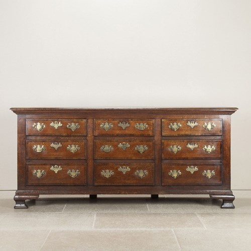 18Th Century George II Nine Drawer Dresser Base