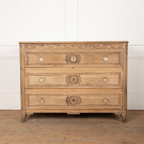 18Th Century Louis XVI Bleached Oak Commode