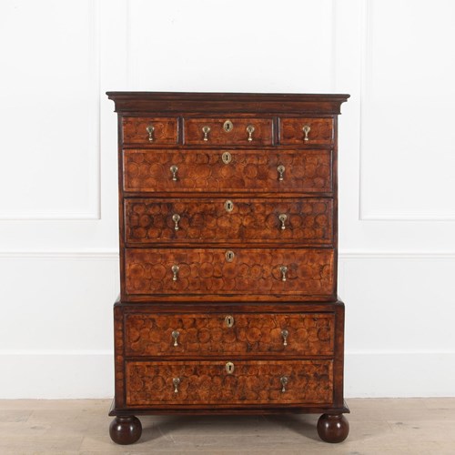 18Th Century Oyster Chest On Chest