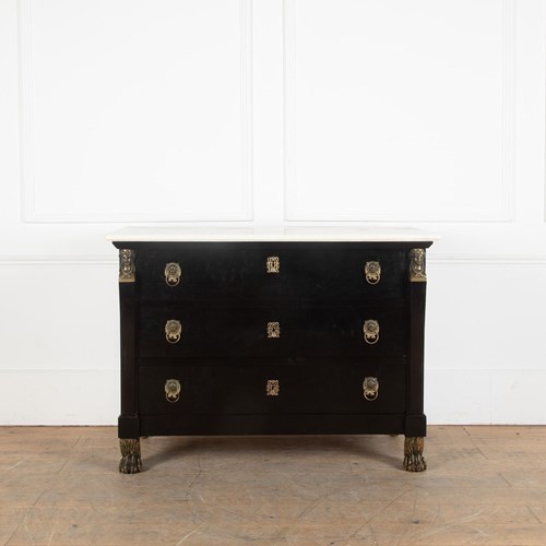 19Th Century Empire Period Ebonised Commode