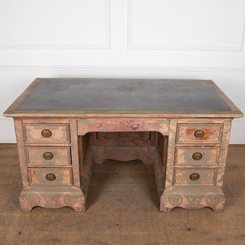 19Th Century English Flocked Desk