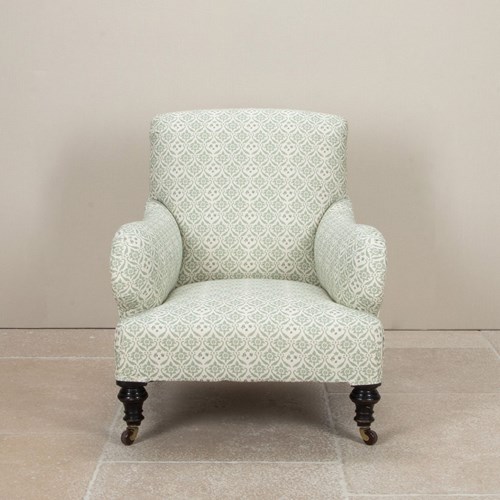 19Th Century English Howard & Sons Style Armchair