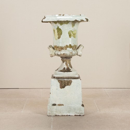 19Th Century English Terracotta Urn On Pedestal