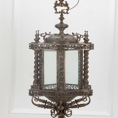 19Th Century French Bronze Hanging Lantern