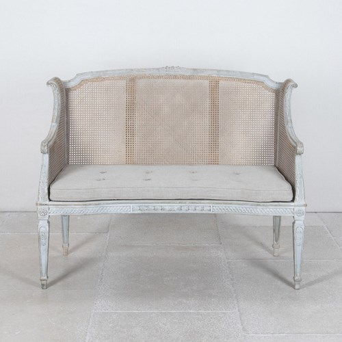 19Th Century French Cane Back Canape