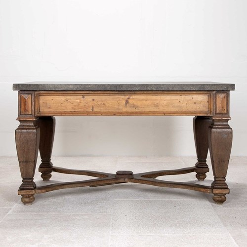 19Th Century French Centre Table On A Raised Oak Base
