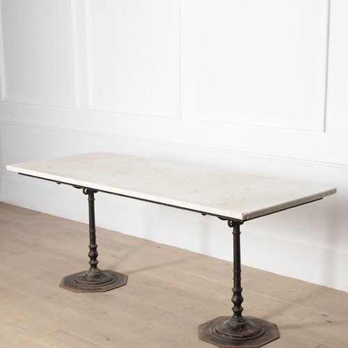 19Th Century French Iron And Marble Console Table