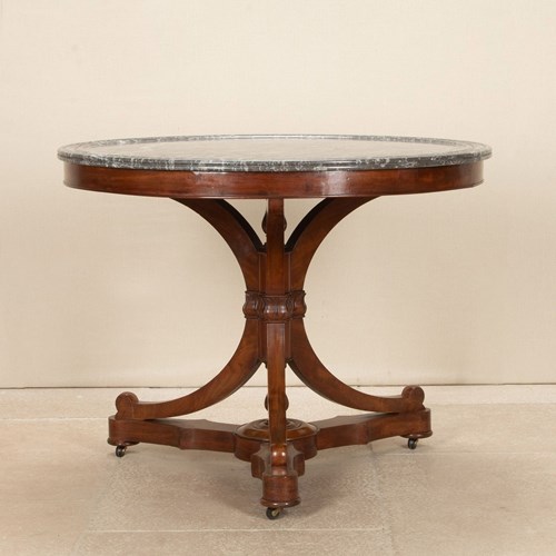 19Th Century French Louis Philippe X Frame Mahogany Gueridon