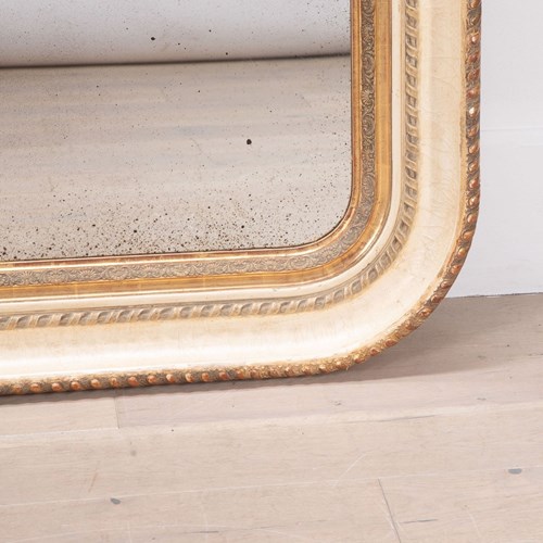 19Th Century French Painted And Gilded Wall Mirror