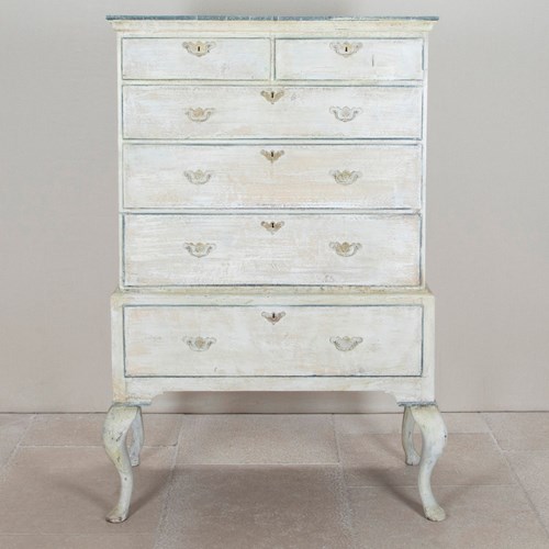 19Th Century French Painted Chest On Stand