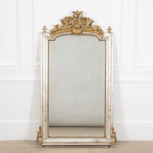 19Th Century French Silver Leaf Mirror