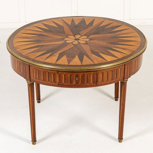 19Th Century French Specimen Wood Inlaid Centre Table
