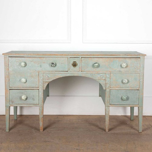 19Th Century Kneehole Desk In Original Paint