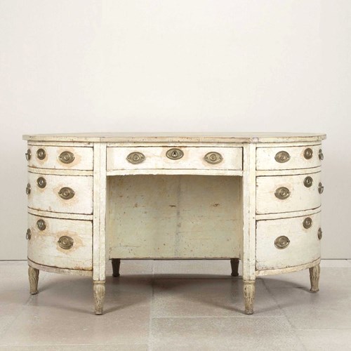 19Th Century Swedish Kidney Shaped Desk In Original Paint