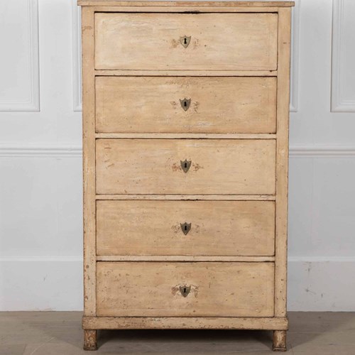 19Th Century Tall Chest In Original Paint