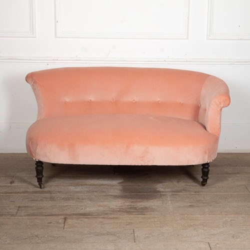 19Th Century Upholstered Pink Banquette